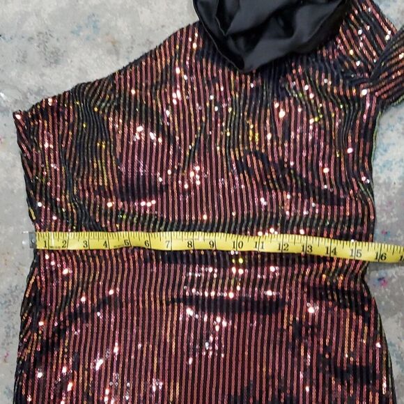 Miss Ord One Shoulder Sequin Maxi Dress Prom Evening - Picture 9 of 12